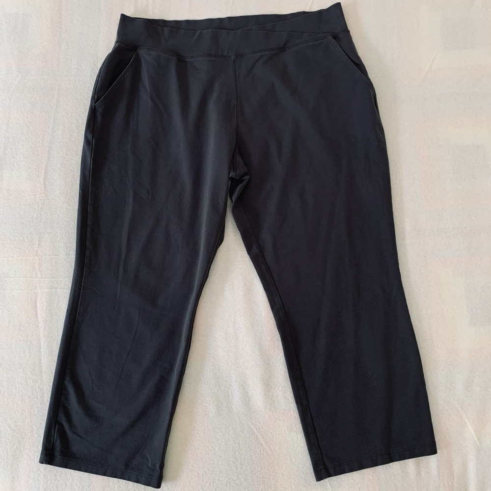 Susan Graver Weekend Crop Pants Women's Petite XLP Gray Cotton Blend Casual